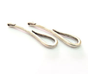 2 Silver Pendant Connector Antique Silver Plated Metal (54x19mm) G13093