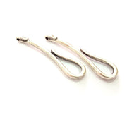 2 Silver Pendant Connector Antique Silver Plated Metal (54x19mm) G13093