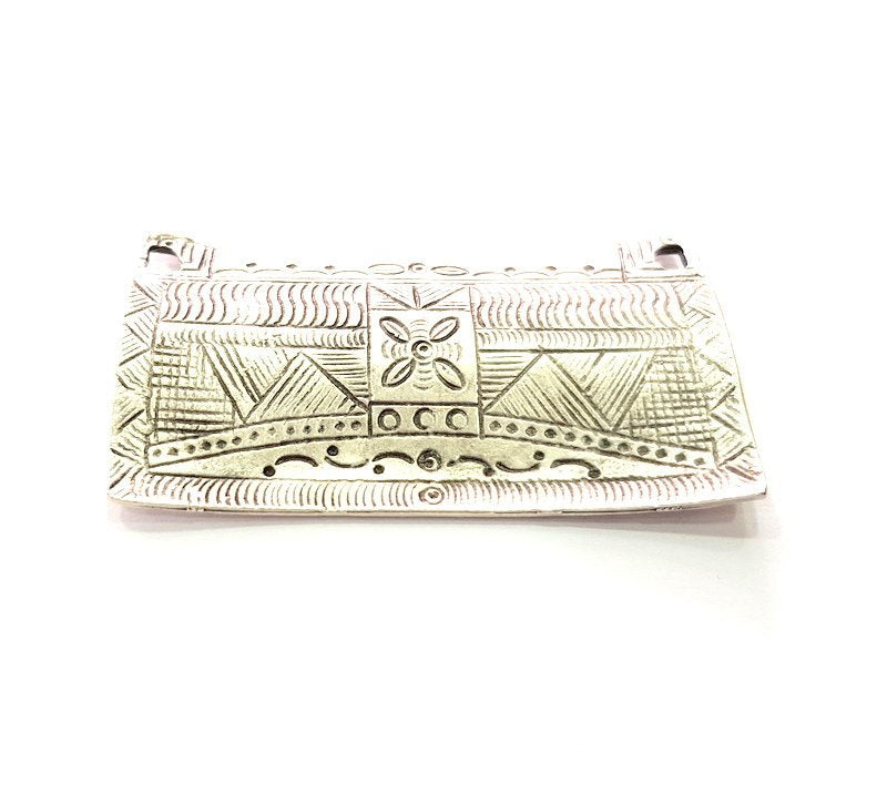 Silver Pendant Antique Silver Plated Metal (58x34mm) G13094
