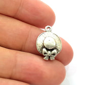 5 Silver Charms Antique Silver Plated Metal (20x14mm) G13099
