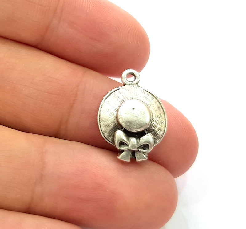 5 Silver Charms Antique Silver Plated Metal (20x14mm) G13099