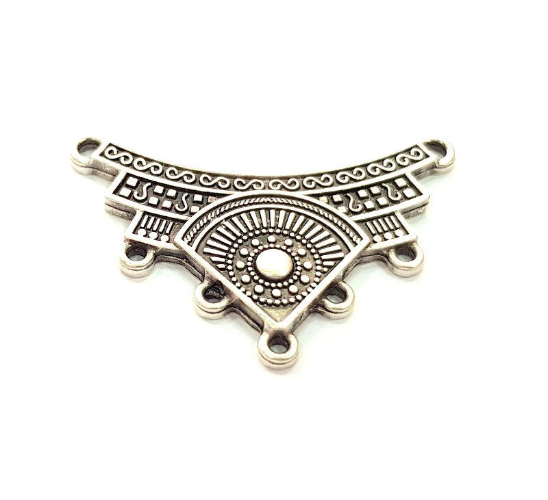 Silver Connector Pendant Antique Silver Plated Metal (50x27mm)  G13523