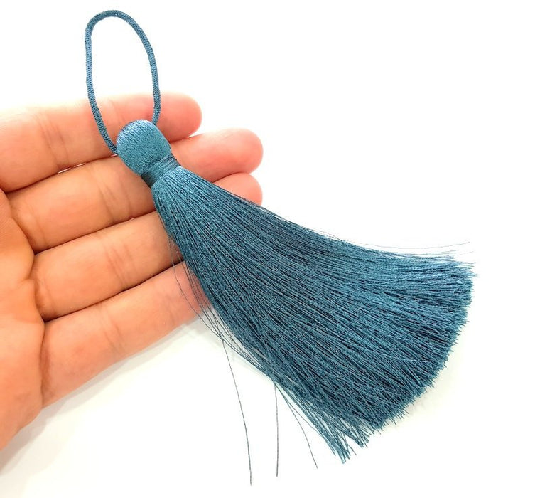 Dark Sky Blue Tassel , Large Thick Thread Tassels 113 mm - 4.4 inches G13105