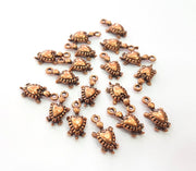 20 Turtle Charm Antique Copper Plated Metal (19x9mm) G13107