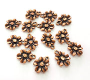 10 Flower Charm Antique Copper Plated Metal (17x13mm) G13110
