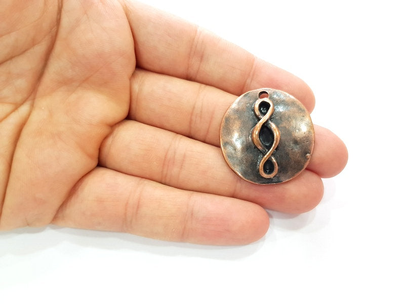 2 Infinity Pendant Antique Copper Pendant Antique Copper Plated Metal ( 33 mm ) G13117