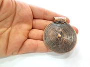 Copper Pendant Antique Copper Pendant Antique Copper Plated Metal ( 54 mm ) G14725