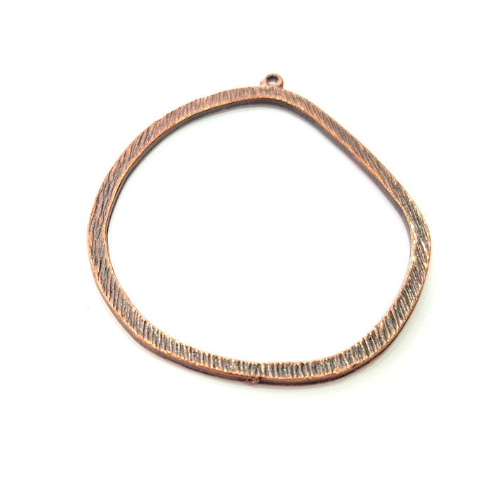 10 Lage Circle Charm Antique Copper Plated Metal (51x43mm) G13121