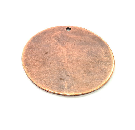 2 Disc Charm Antique Copper Plated Metal (40mm) G13122