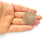 2 Disc Charm Antique Copper Plated Metal (40mm) G13122