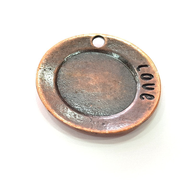 2 Copper Charm Antique Copper Plated Metal (32mm) G13123