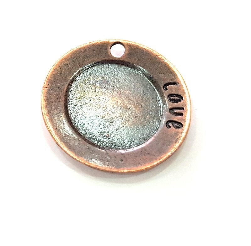 2 Copper Charm Antique Copper Plated Metal (32mm) G13123
