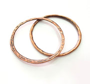 2 Circle Connector Copper Connector Antique Copper Charm Antique Copper Plated Metal (54mm) G13125