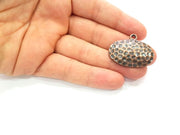 2 Hammered Copper Charm Antique Copper Plated Metal (41x33mm) G13133