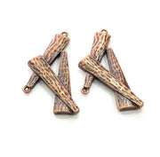 4 Copper Charms Antique Copper Plated Metal (47x22mm) G13138