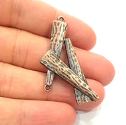 4 Copper Charms Antique Copper Plated Metal (47x22mm) G13138