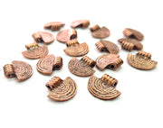 10 Semi Circle Charm Antique Copper Plated Metal (14x12mm) G13139