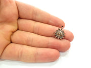10 Sun Charm Antique Copper Plated Metal (18x14mm) G13141