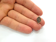 20 Leaf Charm Antique Copper Plated Metal (18x9mm) G13143