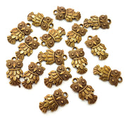 20 Owl Charm Antique Bronze Charm Antique Bronze Plated Metal  (18x9mm) G13162