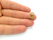 20 Lock Charm Antique Bronze Charm Antique Bronze Plated Metal  (15x9mm) G13168