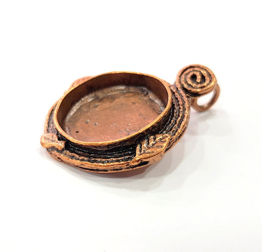 Antique Copper Pendant Blank Mosaic Base Blank inlay Necklace Blank Resin Blank Mountings Copper Plated Brass (24mm blank) G13176