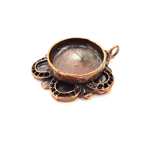 Antique Copper Pendant Blank Mosaic Base Blank inlay Necklace Blank Resin Blank Mountings Copper Plated Brass ( 15 mm blank) G13177