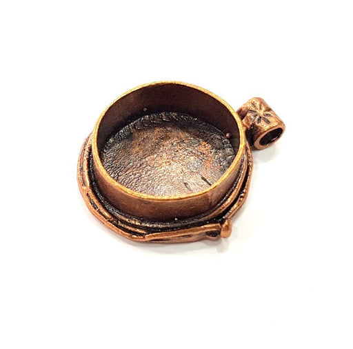 Antique Copper Pendant Blank Mosaic Base Blank inlay Necklace Blank Resin Blank Mountings Copper Plated Brass ( 20 mm blank) G13183