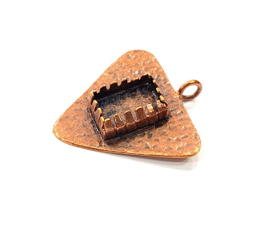 Antique Copper Pendant Blank Mosaic Base Blank inlay Necklace Blank Resin Blank Mountings Copper Plated Brass ( 12x8 mm blank) G13186