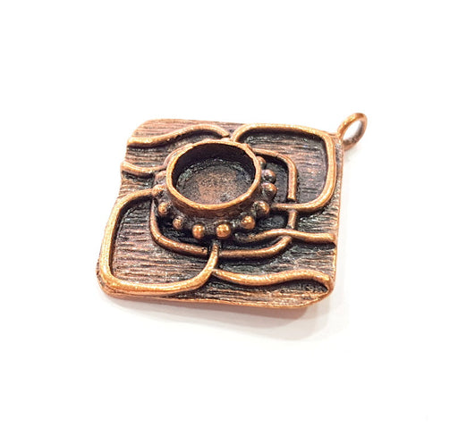 Antique Copper Pendant Blank Mosaic Base Blank inlay Necklace Blank Resin Blank Mountings Copper Plated Brass ( 10 mm blank) G13191
