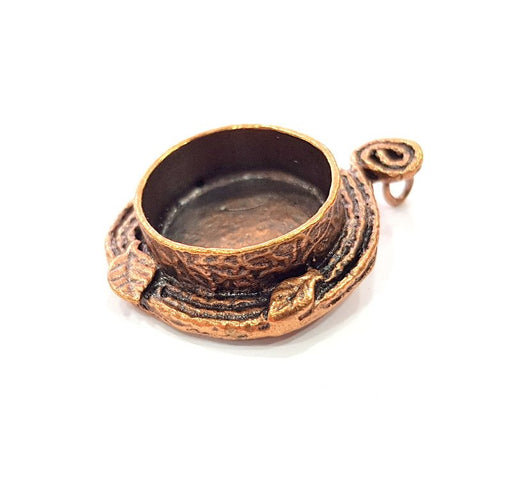Antique Copper Pendant Blank Mosaic Base Blank inlay Necklace Blank Resin Blank Mountings Copper Plated Brass ( 20 mm blank) G13216