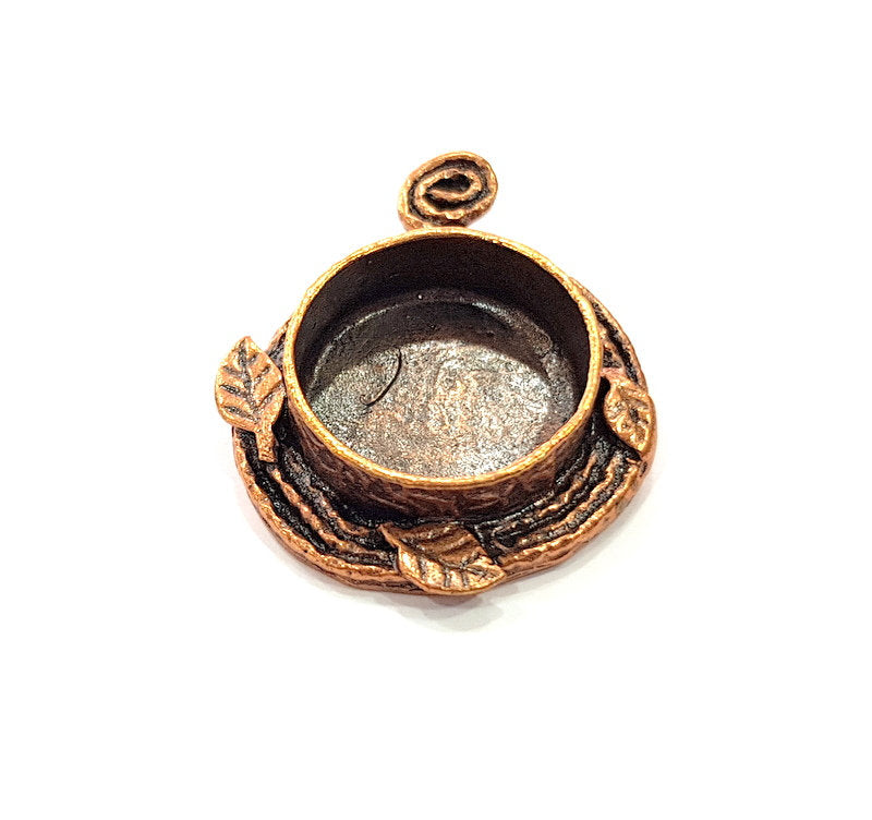 Antique Copper Pendant Blank Mosaic Base Blank inlay Necklace Blank Resin Blank Mountings Copper Plated Brass ( 20 mm blank) G13216