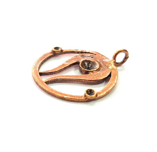 Antique Copper Pendant Blank Mosaic Base Blank inlay Necklace Blank Resin Blank Mountings Copper Plated Brass ( 5 mm blank) G13218