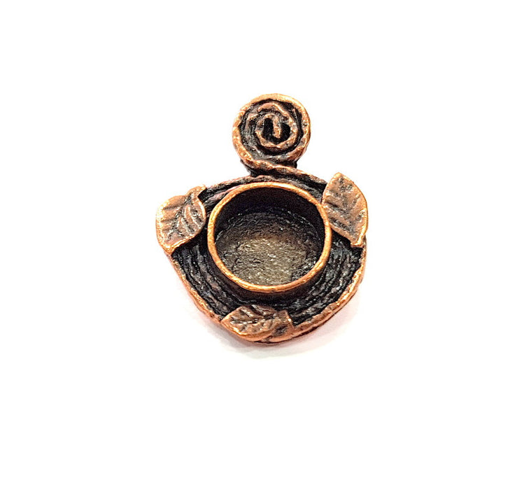 Antique Copper Pendant Blank Mosaic Base Blank inlay Necklace Blank Resin Blank Mountings Copper Plated Brass ( 10 mm blank) G13221