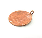 2 Copper Hammered Charm Tag Charm Antique Copper Plated Brass (24mm) G13224