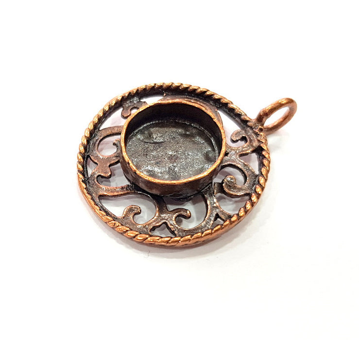 Antique Copper Pendant Blank Mosaic Base Blank inlay Necklace Blank Resin Blank Mountings Copper Plated Brass ( 16 mm blank) G13225