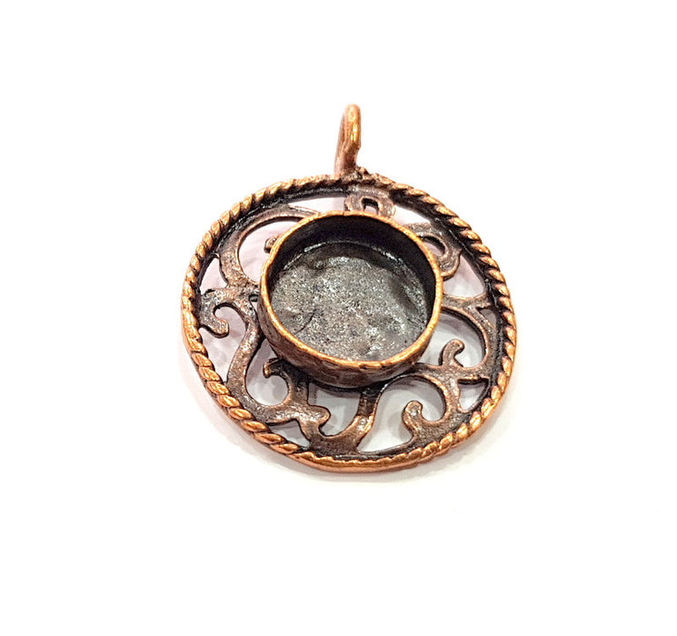 Antique Copper Pendant Blank Mosaic Base Blank inlay Necklace Blank Resin Blank Mountings Copper Plated Brass ( 16 mm blank) G13225