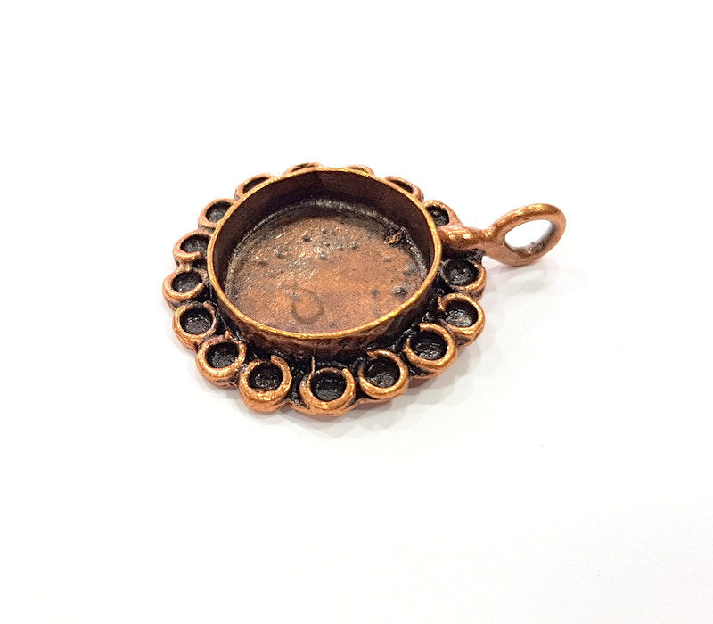 Antique Copper Pendant Blank Mosaic Base Blank inlay Necklace Blank Resin Blank Mountings Copper Plated Brass ( 20 mm blank) G13232