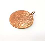 Copper Hammered Charm Tag Charm Antique Copper Plated Brass (30mm) G13233