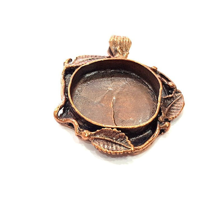 Antique Copper Pendant Blank Mosaic Base Blank inlay Necklace Blank Resin Blank Mountings Copper Plated Brass (25 mm blank) G13236