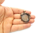 Antique Copper Pendant Blank Mosaic Base Blank inlay Necklace Blank Resin Blank Mountings Copper Plated Brass (25 mm blank) G13236
