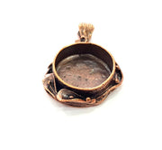 Antique Copper Pendant Blank Mosaic Base Blank inlay Necklace Blank Resin Blank Mountings Copper Plated Brass ( 25 mm blank) G13250