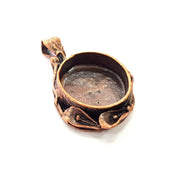 Antique Copper Pendant Blank Mosaic Base Blank inlay Necklace Blank Resin Blank Mountings Copper Plated Brass ( 25 mm blank) G13250