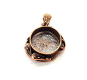 Antique Copper Pendant Blank Mosaic Base Blank inlay Necklace Blank Resin Blank Mountings Copper Plated Brass ( 25 mm blank) G13250