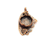 Antique Copper Pendant Blank Mosaic Base Blank inlay Necklace Blank Resin Blank Mountings Copper Plated Brass ( 12 mm blank) G13254