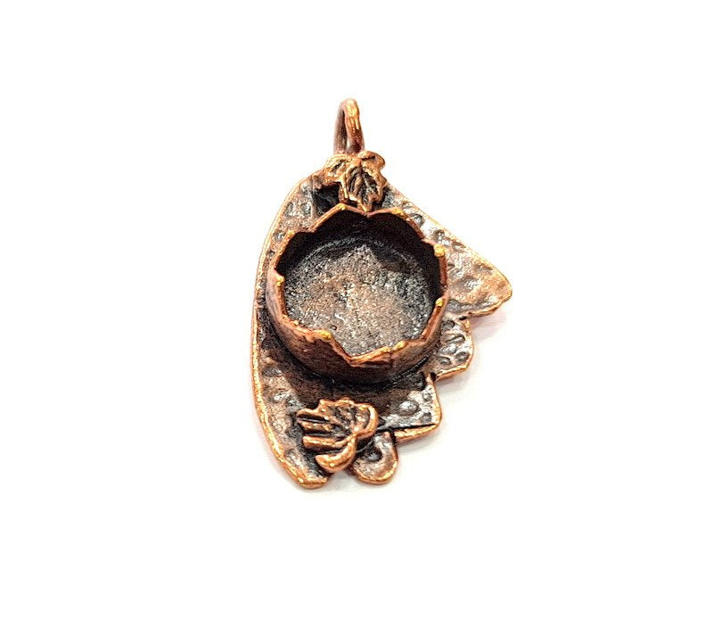 Antique Copper Pendant Blank Mosaic Base Blank inlay Necklace Blank Resin Blank Mountings Copper Plated Brass ( 12 mm blank) G13254