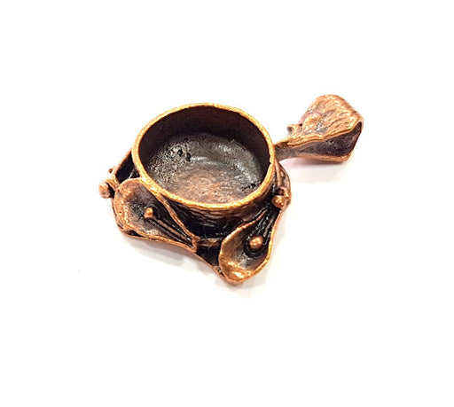 Antique Copper Pendant Blank Mosaic Base Blank inlay Necklace Blank Resin Blank Mountings Copper Plated Brass ( 15 mm blank) G13260