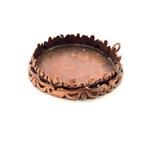 Antique Copper Pendant Blank Mosaic Base Blank inlay Necklace Blank Resin Blank Mountings Copper Plated Brass ( 30 mm blank) G13261