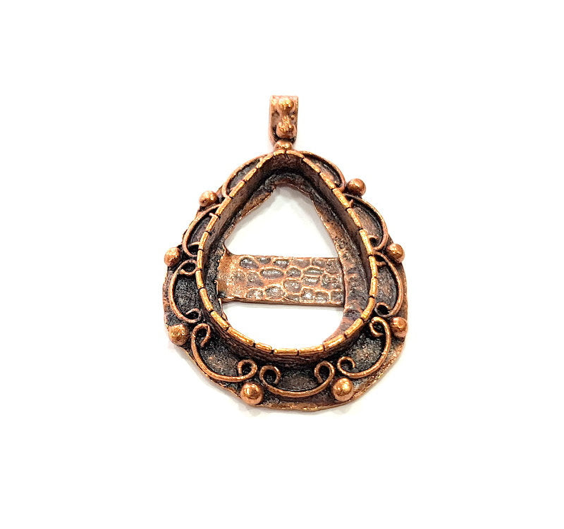Antique Copper Pendant Blank Mosaic Base Blank inlay Necklace Blank Resin Blank Mountings Copper Plated Brass (30x 20 mm blank) G13263