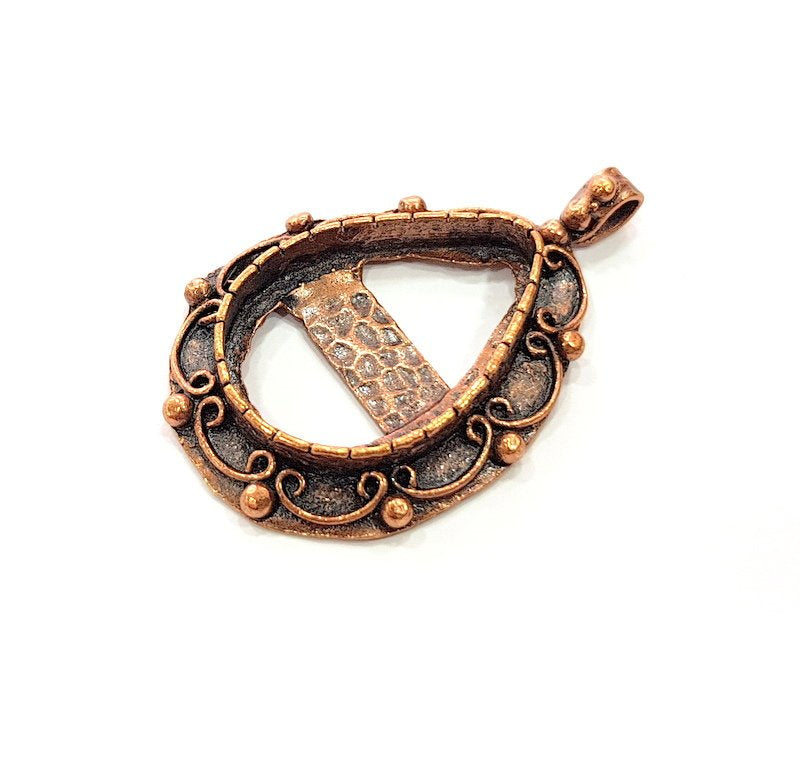 Antique Copper Pendant Blank Mosaic Base Blank inlay Necklace Blank Resin Blank Mountings Copper Plated Brass (30x 20 mm blank) G13263